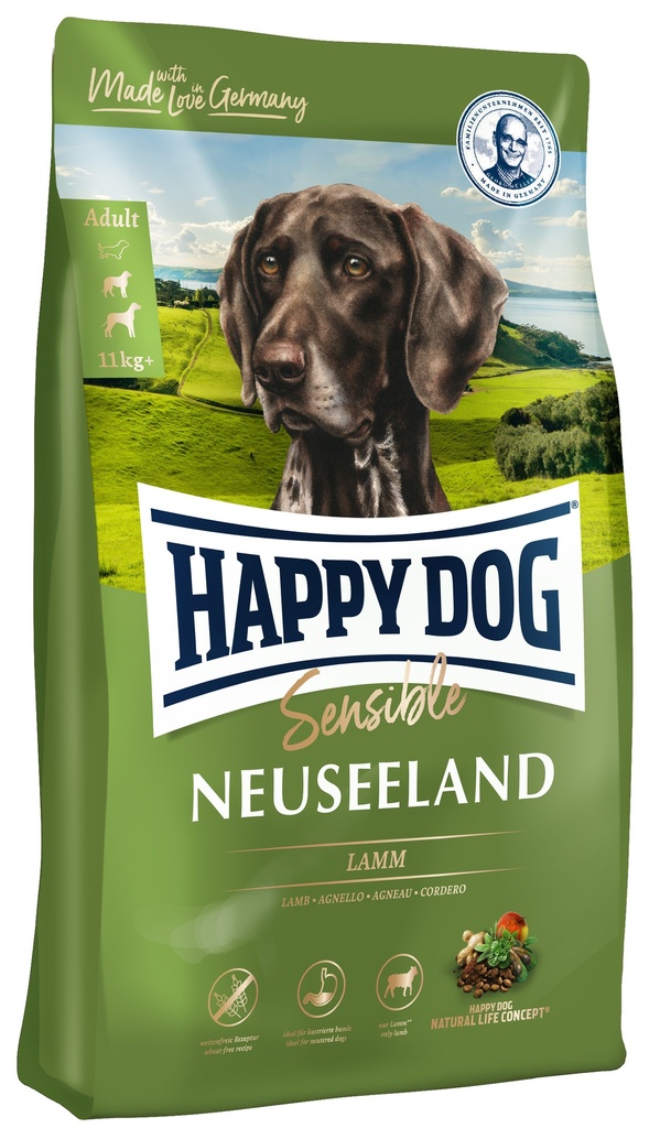 HAPPY DOG SENSIBLE ADULT 11 Kg.+ NEUSEELAND 12,5 Kg.
