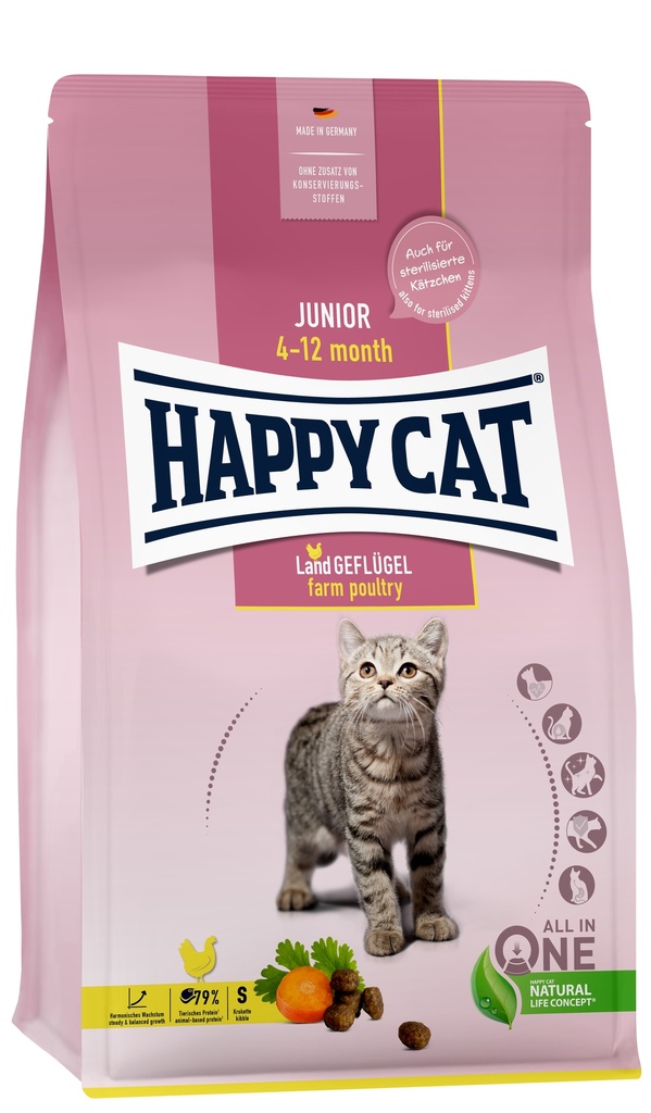 [4001967139969] HAPPY CAT JUNIOR FARM POULTRY 1,3 Kg.