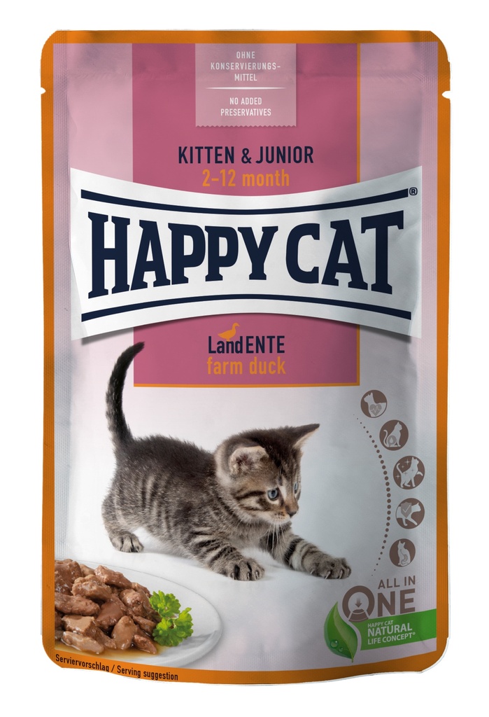 [4001967141399] HAPPY CAT POUCH JUNIOR PATO 85gr