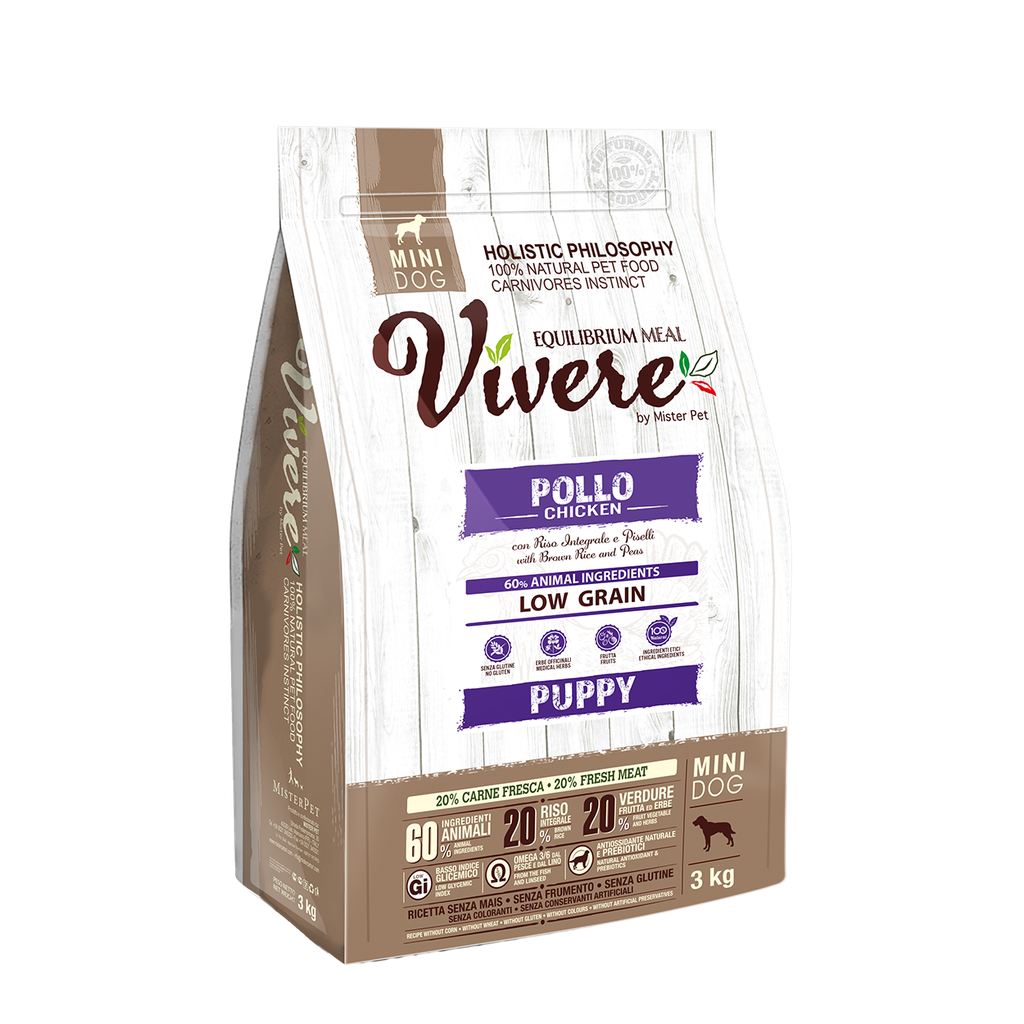 VIVERE LOW GRAIN MINI PUPPY POLLO 3 Kg.