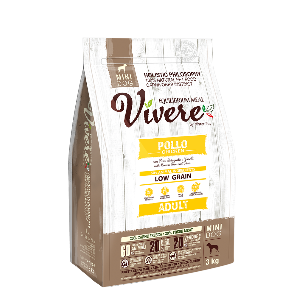 VIVERE LOW GRAIN MINI ADULT POLLO 3 Kg.