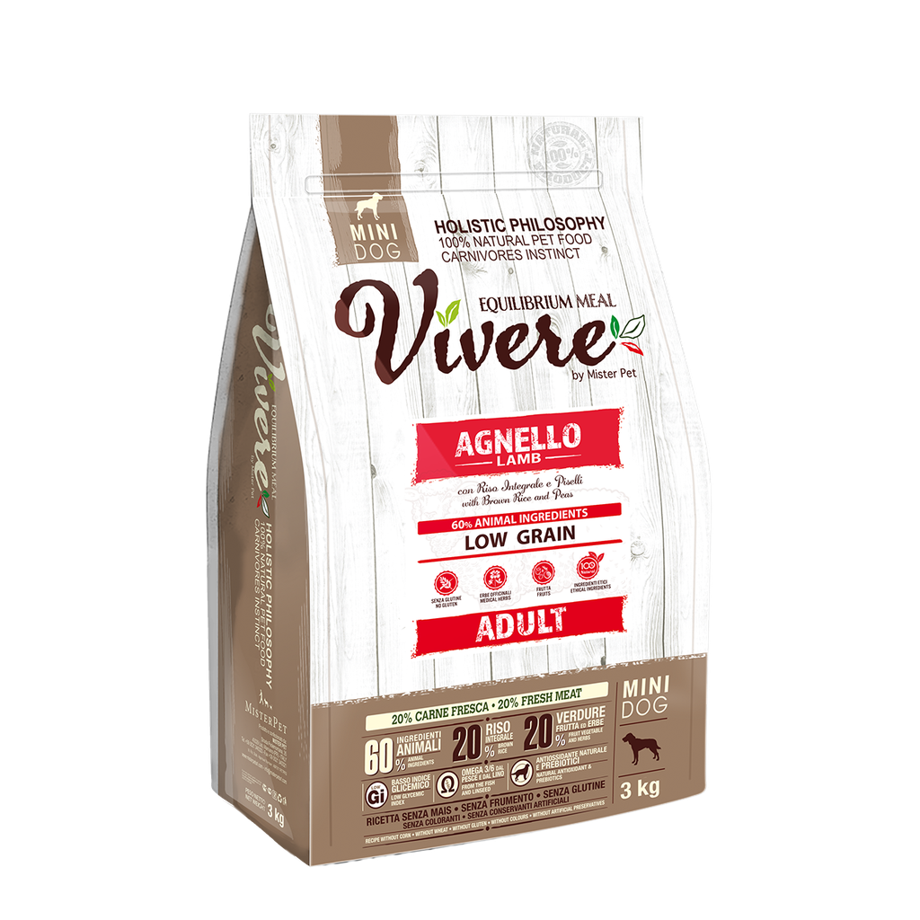 VIVERE LOW GRAIN MINI ADULT CORDERO 3 Kg.